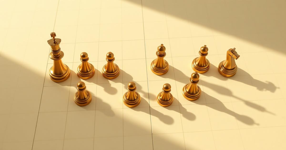 Illustrazione editoriale con pezzi degli scacchi che rappresentano le strategie di trading